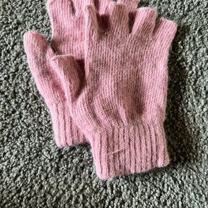 Dusty Pink Knitted Mittens Cozy Winter Accessories